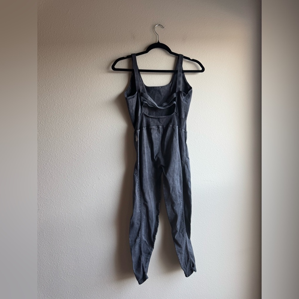 Free People Movement Good Karma Onesie Washed Black Jumpsuit size XL - Picture 3 of 5